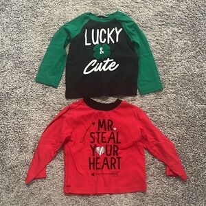 Boys 2T Valentines Day and St Patrick’s Day Long Sleeves‎